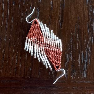 Handmade western beaded earrings dangles ombré